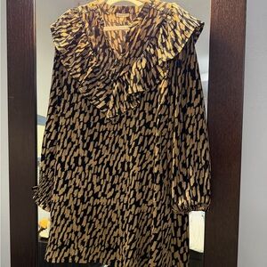 JODIFL Black and Gold Abstract Top